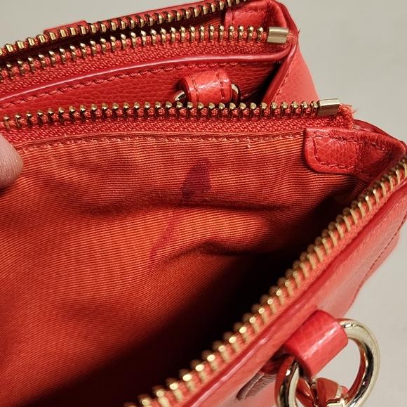 Coach F57523 Mini Christie Carryall Leather Handbag Purse Red Coral - Picture 15 of 16